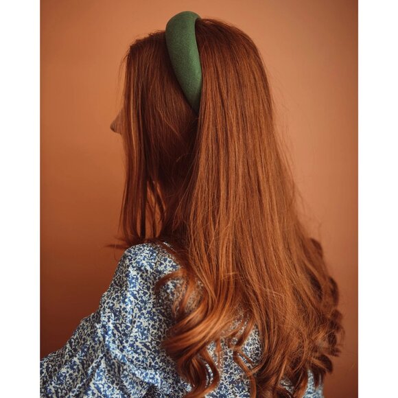 Vera Forest Green Linen Padded Headband | Rock N Rose – Rock  Rock N Rose Vera Headband in Green